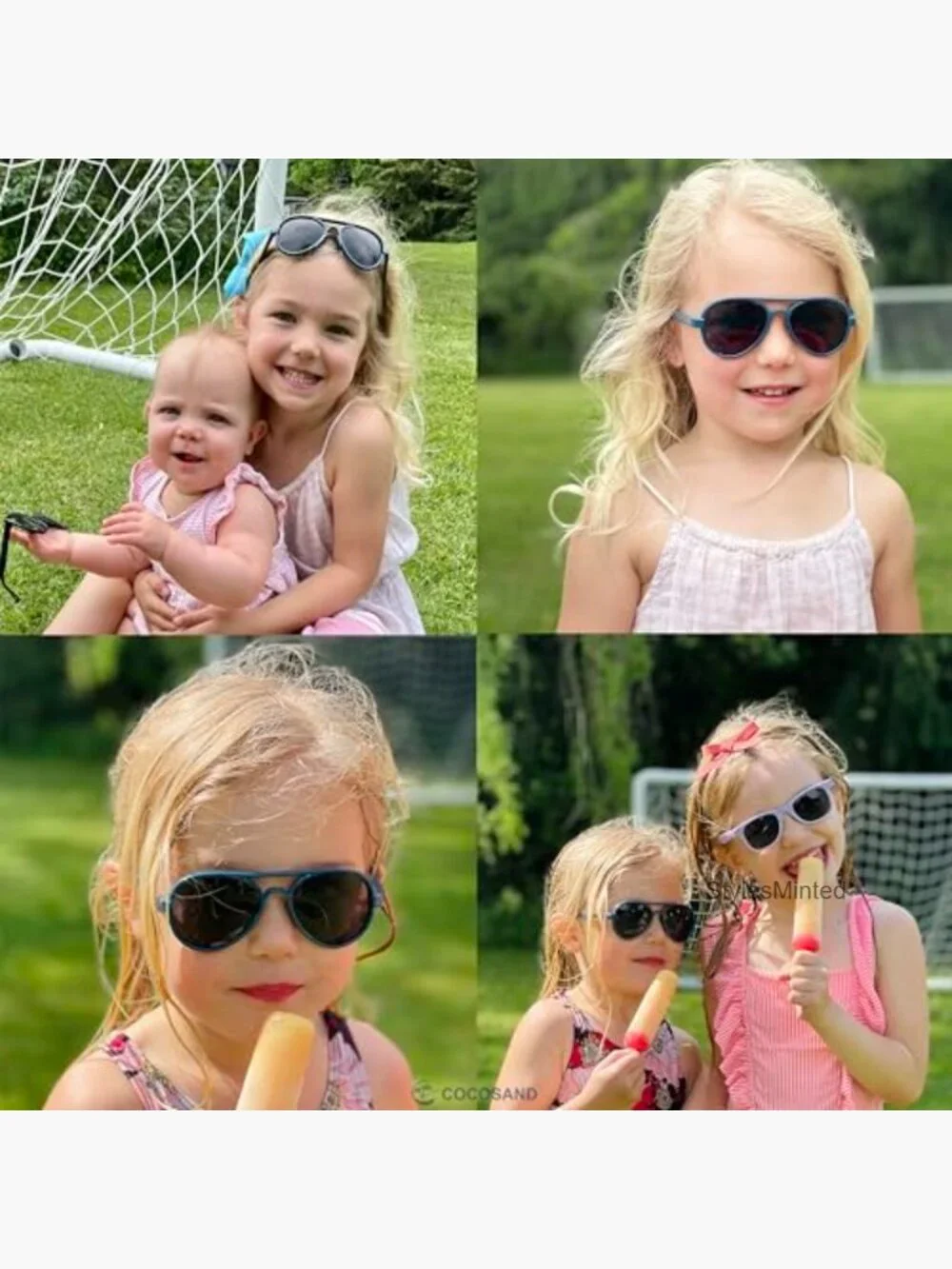 Infant Aviator Sunglasses with Strap Polarized UV Protection Flexible Pilot for